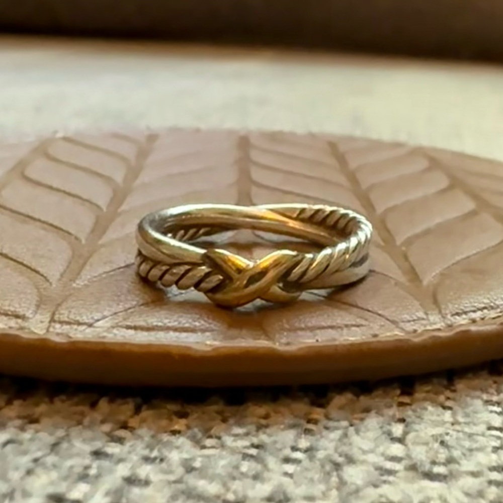 David Yurman Petite X Ring with 18k Yellow Gold